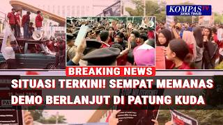 Situasi Terkini! Demo Mahasiswa Berlanjut di Patung Kuda Usai Sempat Memanas dengan Polisi