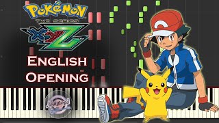 Pokemon XYZ Opening English Theme Song Piano Cover \/ Synthesia Tutorial