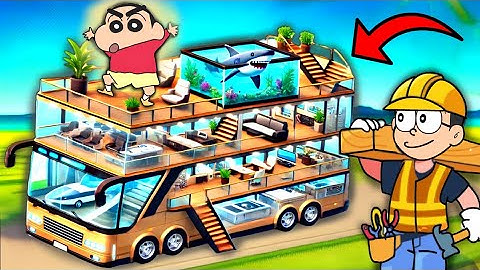 Shinchan Build Luxury Bus House 😱