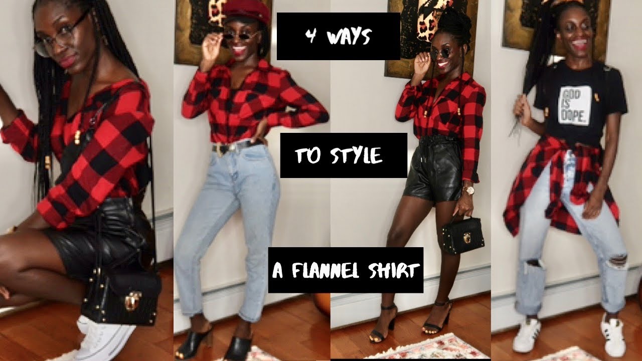 How to style a flannel shirt| 4 outfits| 90's, edgy, street style looks ...