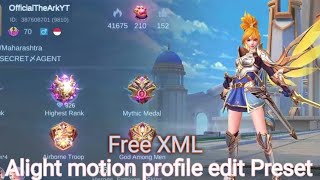 Ai Ai Ai -DJ Mama Ola Ola | MLBB Alight motion profile edit Preset | Free XML in discription #mlbb