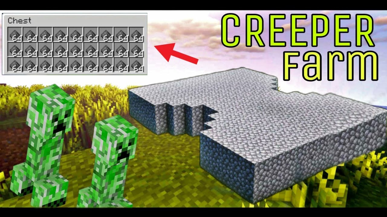 Minecraft Creeper Farm | 3000 + Per Hour Gunpowder Farm - YouTube