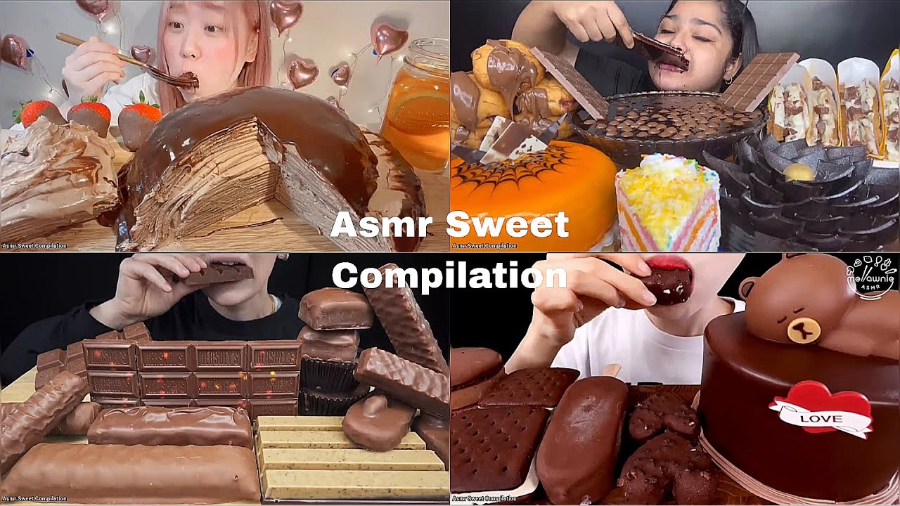 ASMR Chocolate Dessert Compilation | No Talking | Only Bits | ASMR ...