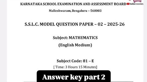 Sslc mathematics board model question paper answer key English medium maths sa2 ans ke part 2 import