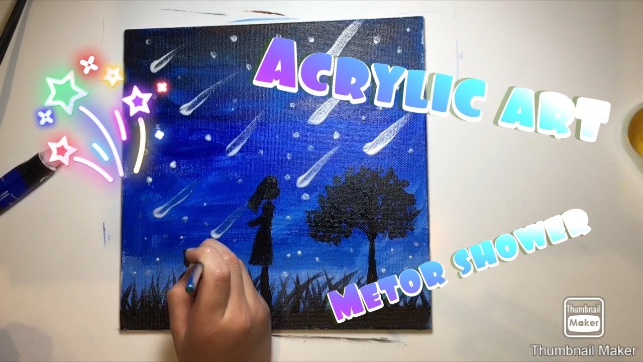 Acrylic painting meteor shower YouTube