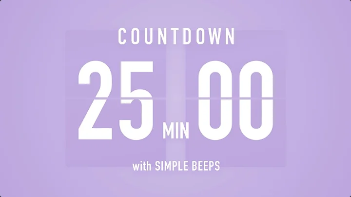 25 Minute Countdown Timer ⏳ Flip Clock with Bell Alerts 💜🔔