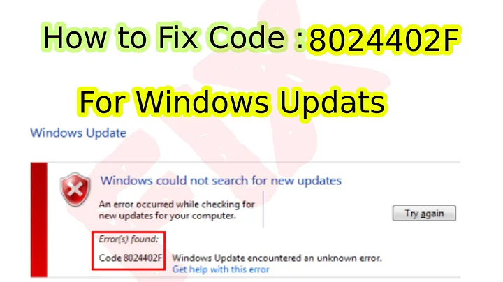 how to fix 8024402f | windows update encountered an unknown error code 8024402f