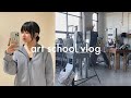 art school vlog of a graphic design student & sharing my skincare routine