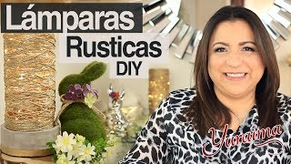 Cómo hacer lámparas rusticas con cemento y estambre - DIY