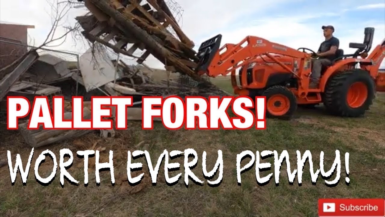 Kubota L3901 Bradco 42” [Pallet Forks} Junk Removal YouTube