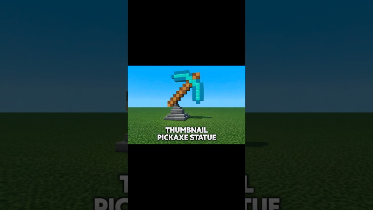 ⛏️ Minecraft Pickaxe Statue | Epic Build Decoration 🗿