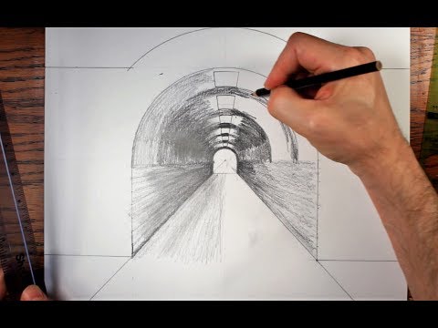 How to Draw 3D Art – drawing of a tunnel