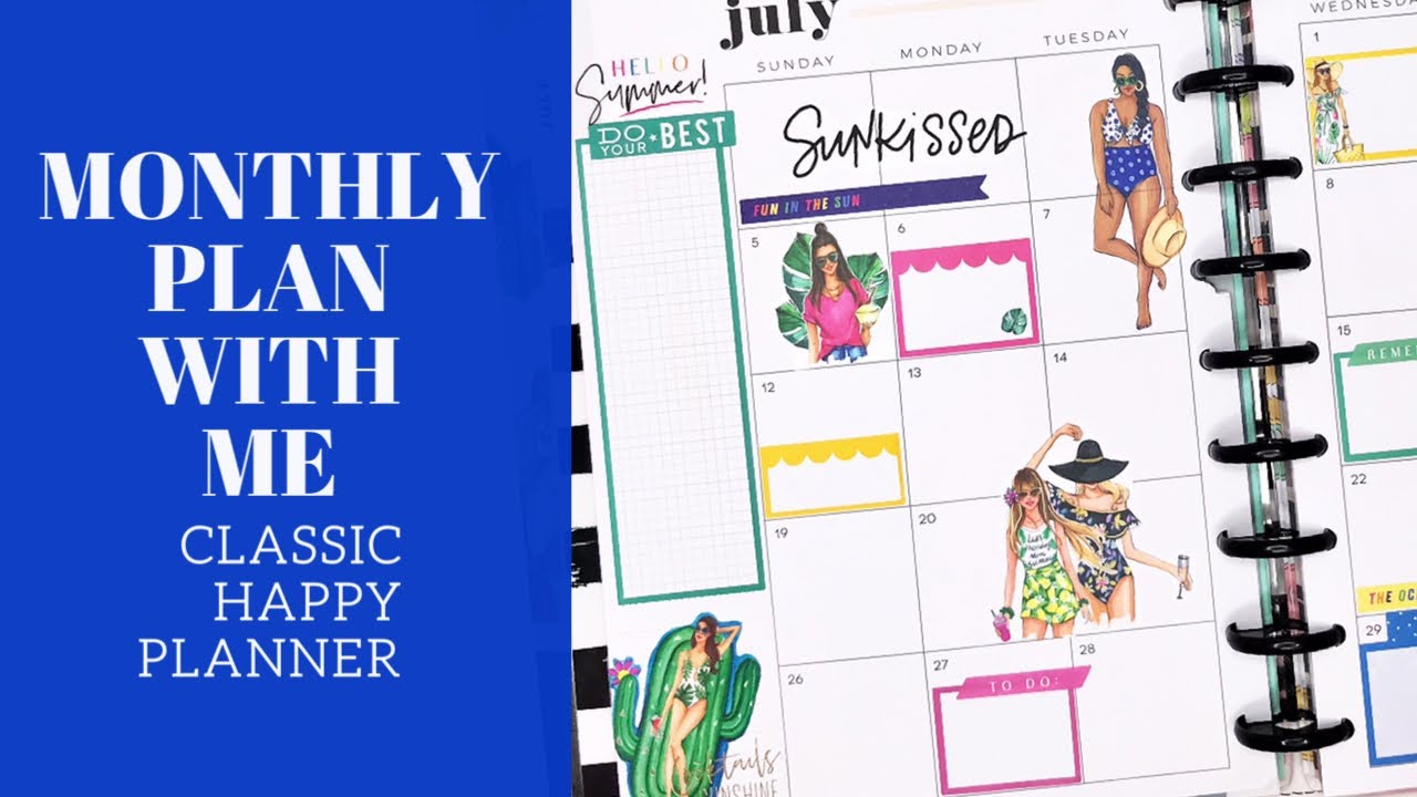 PLAN WITH ME Classic Happy Planner July Monthly 2020 YouTube