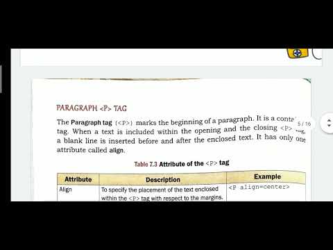 Computer, Class-7, Chapter-7(BASIC HTML TAGS- 2nd lecture) - YouTube