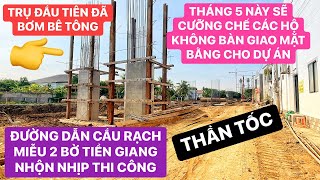 Cận cảnh đường dẫn cầu Rạch Miễu 2 bờ Tiền Giang, sẽ cưỡng chế các hộ dân không bàn giao mặt bằng