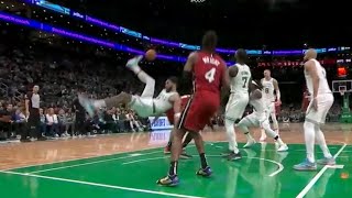Jayson Tatum Scary Fall Game 1 2024 NBA Playoff 1st Round Eastern Conference Celtics vs Heat