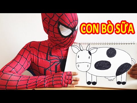 Video Dạy Bé Vẽ Con Bò Sữa Từng Bước Đơn Giản - How to draw... - youtube