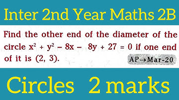 find the other end of the diameter of the circle in telugu@maths naresh eclass