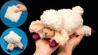 Do yourself this simple and soft sheep doll/toy - without a pattern!