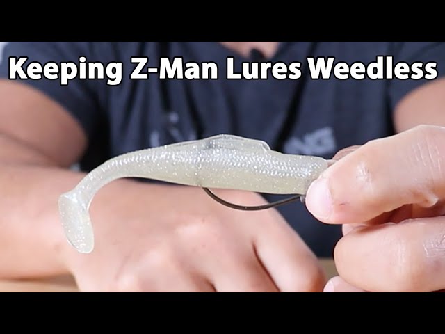 Simple Trick To Rig Z-Man Lures Weedless (And Stop Them Sliding Down The  Hook) 