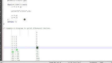 C PROGRAM TO PRINT FIBONACCI  SERIES DEMO