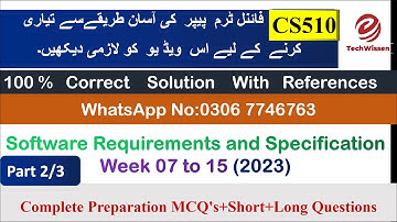 CS510  Final Term Preparation 2023 | Complete Preparation MCQ