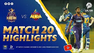 Match 20 | Dambulla Aura VS Galle Gladiators | LPL 2022