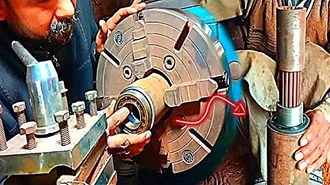 Amazing process of making hub shoft Of forage Harvester on lathe machine | how to make hub shaft