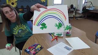 Making Marshmallow Stamped Shamrock Prints