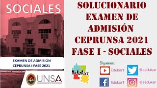 SOLUCIONARIO EXAMEN CEPRUNSA 2021 FASE I - SOCIALES