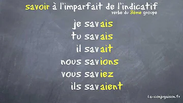 Comment conjuguer savoir à l'imparfait ?