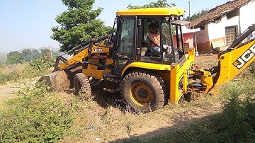 JCB Backhoe Loader | Leveling Hilly Uneven Narrow Road Construction