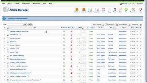 Joomla 1.5 Beginner, Lesson #18: Article Manager