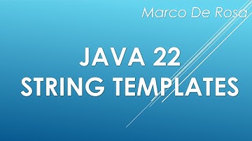 String Templates - Java 22