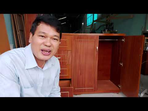 Tủ áo 2 cửa 4 hộc kéo