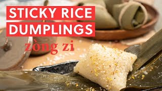 Sticky Rice Dumplings W. Chestnut Date Paste Bao After Work