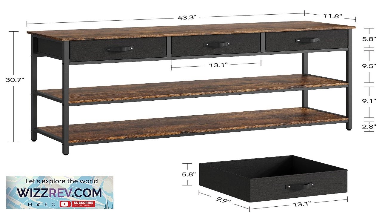 Garvee Entryway Table with 3 Drawers 3 Tier Console Table with Storage