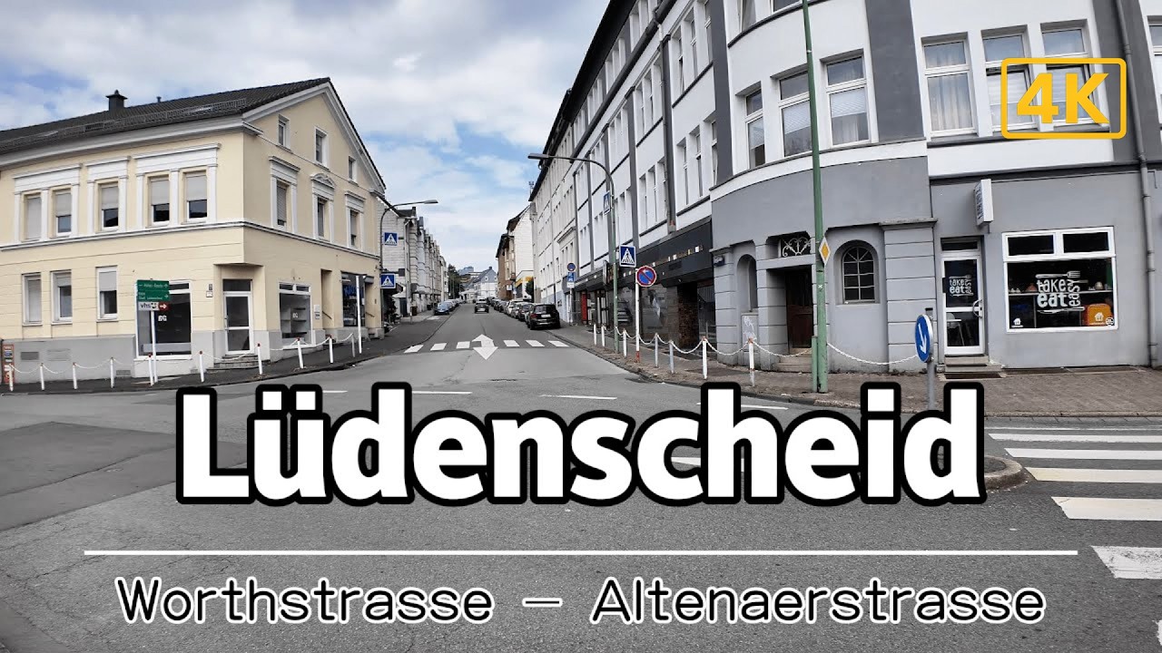Walking Tour Lüdenscheid in 4K Worthstraße, Kaiserallee, Hotopstraße, Brüderstraße & Altenaer Straße