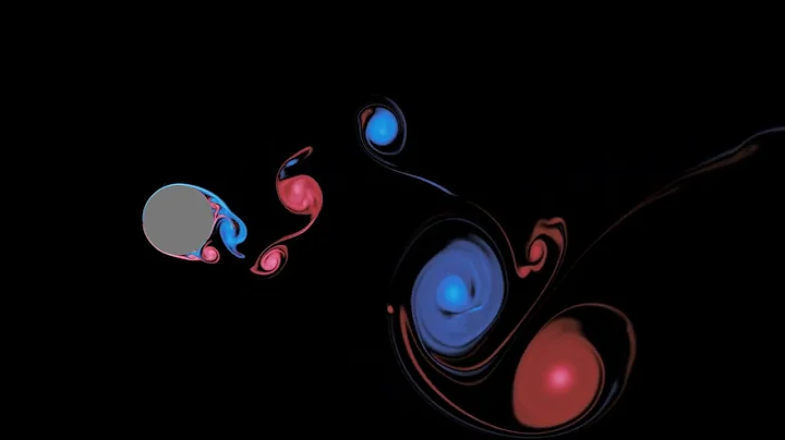 2D Cylinder in Cross Flow Simulated with the Lattice-Boltzmann Method: Vorticity (4K 60FPS)