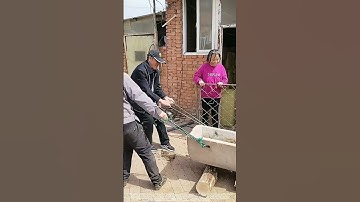 Ancient Physics Hack : Moving Stone Trough with 3 Logs & Teamwork