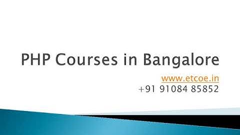PHP Courses in Bangalore - ETCOE IN