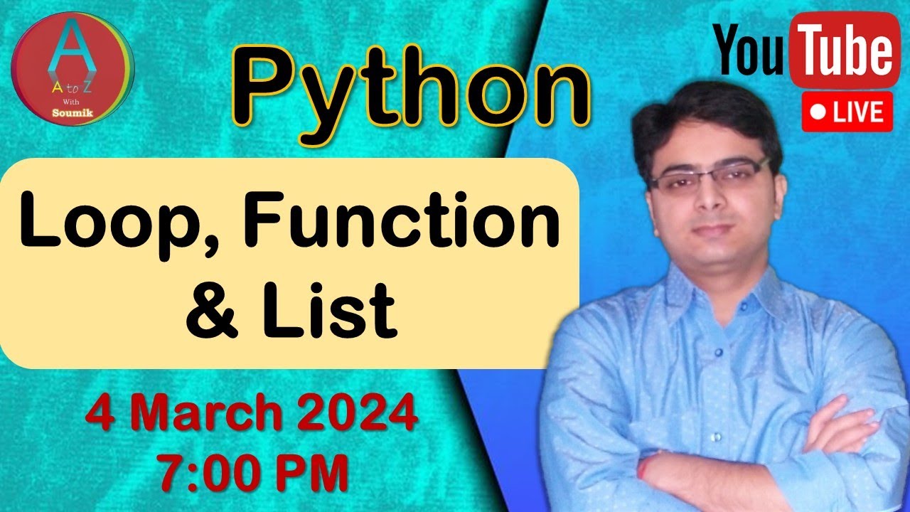 Python loop, function and list - YouTube