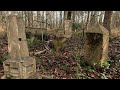 Sad and creepy cemetery forgotten graves and shocking open grave