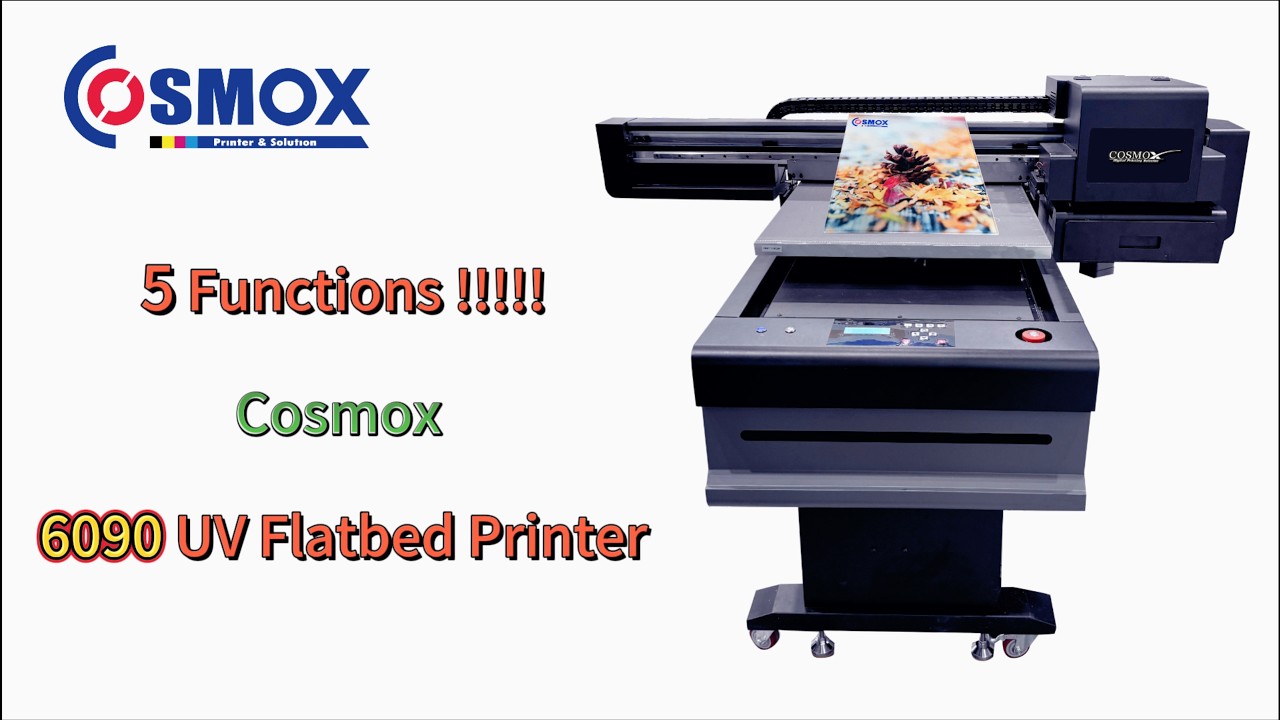 6090 Flatbed UV Printer visual position CDC camara 5 functions printing ...