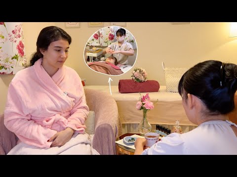 N1 HOTEL ESTHETICIAN GAVE ME FACIAL, FACE TAPPING, AROMA, STONE IN TOKYO, JAPAN (SOFT SPOKEN ASMR)