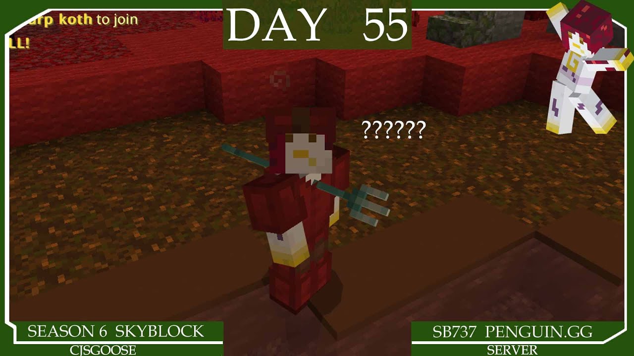 Day 55 sb737 penguin gg server skyblock minecraft bedrock