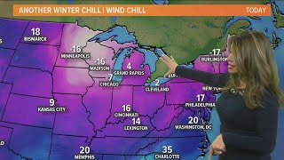 Weather forecast: Some parts of the country with wind chills below 0 degrees