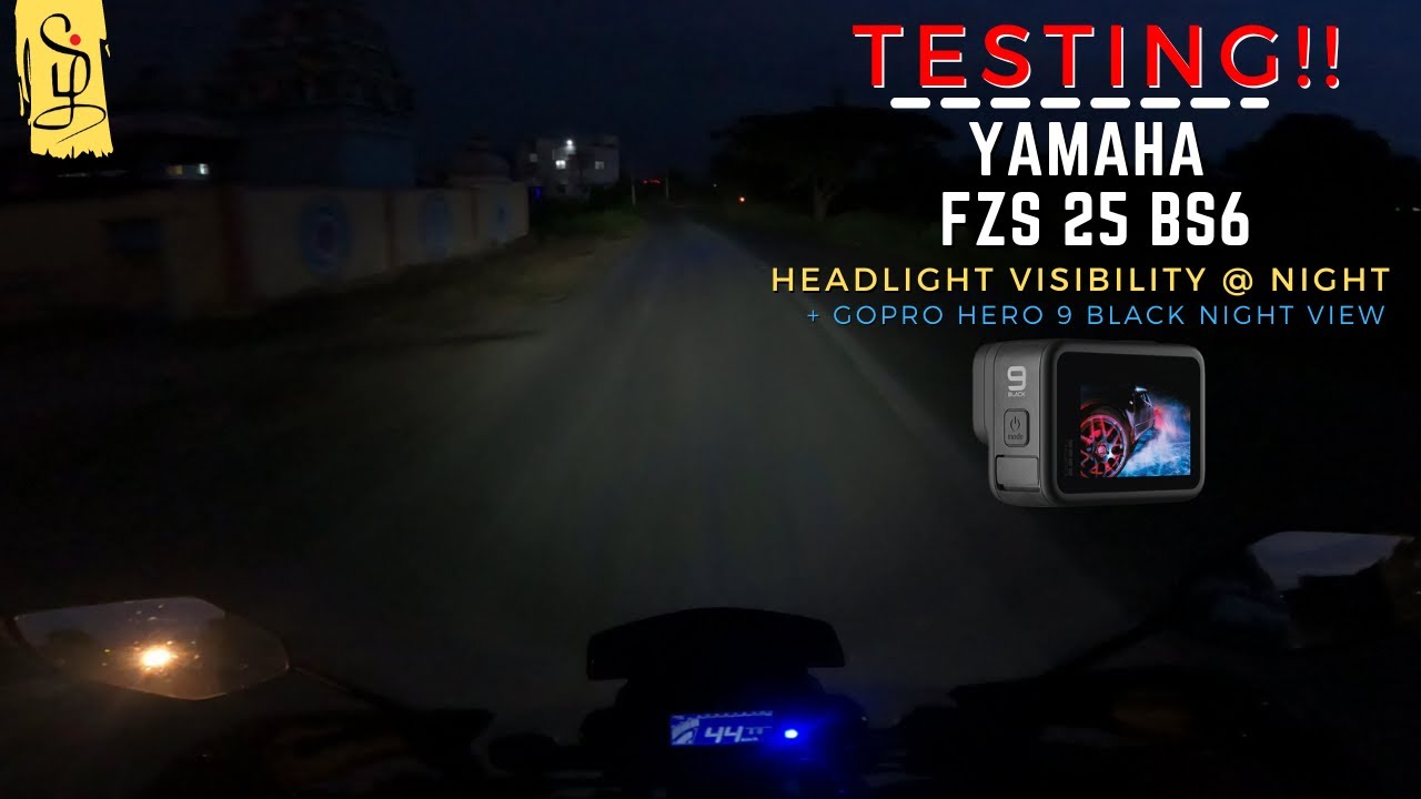 Yamaha FZS 25 Headlight & GoPro Hero 9 Black Visibility Test At Night