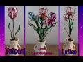 Tutorial: Como hacer la flor Iris y el tulipán con lentejuela y alambre 😄 #95