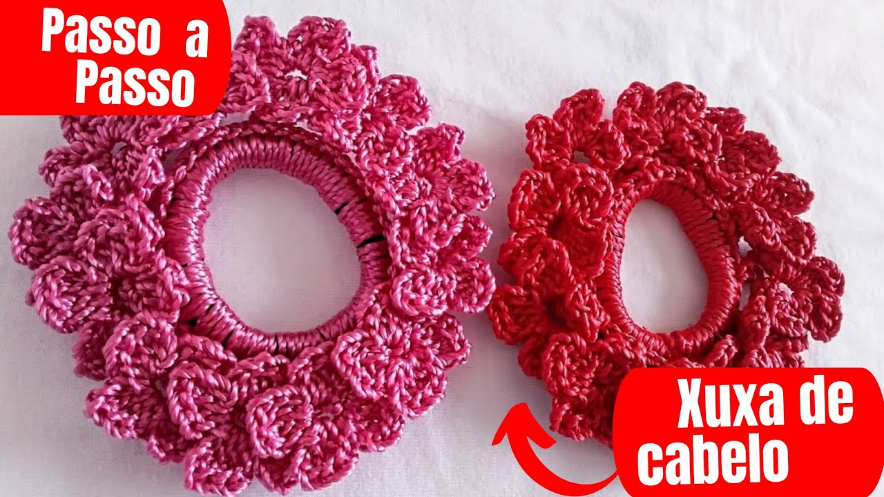 xuxinha para cabelo de crochê